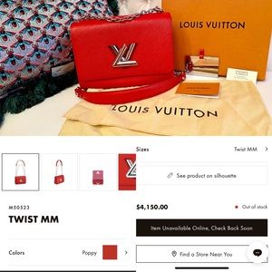 Louis Vuitton Twist MM Red Shoulder Bag